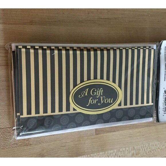 "A Gift For You" Gift Card Money Holders 8 Cards And Envelopes Black Gold Foil - Picture 4 of 4